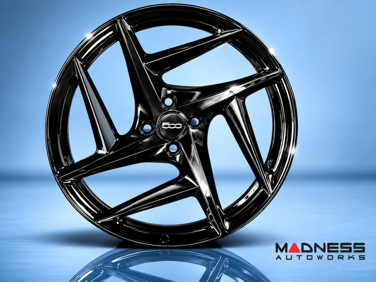 FIAT 500 Custom Wheels (4) - Kahn Design - 18"- Gloss Black 