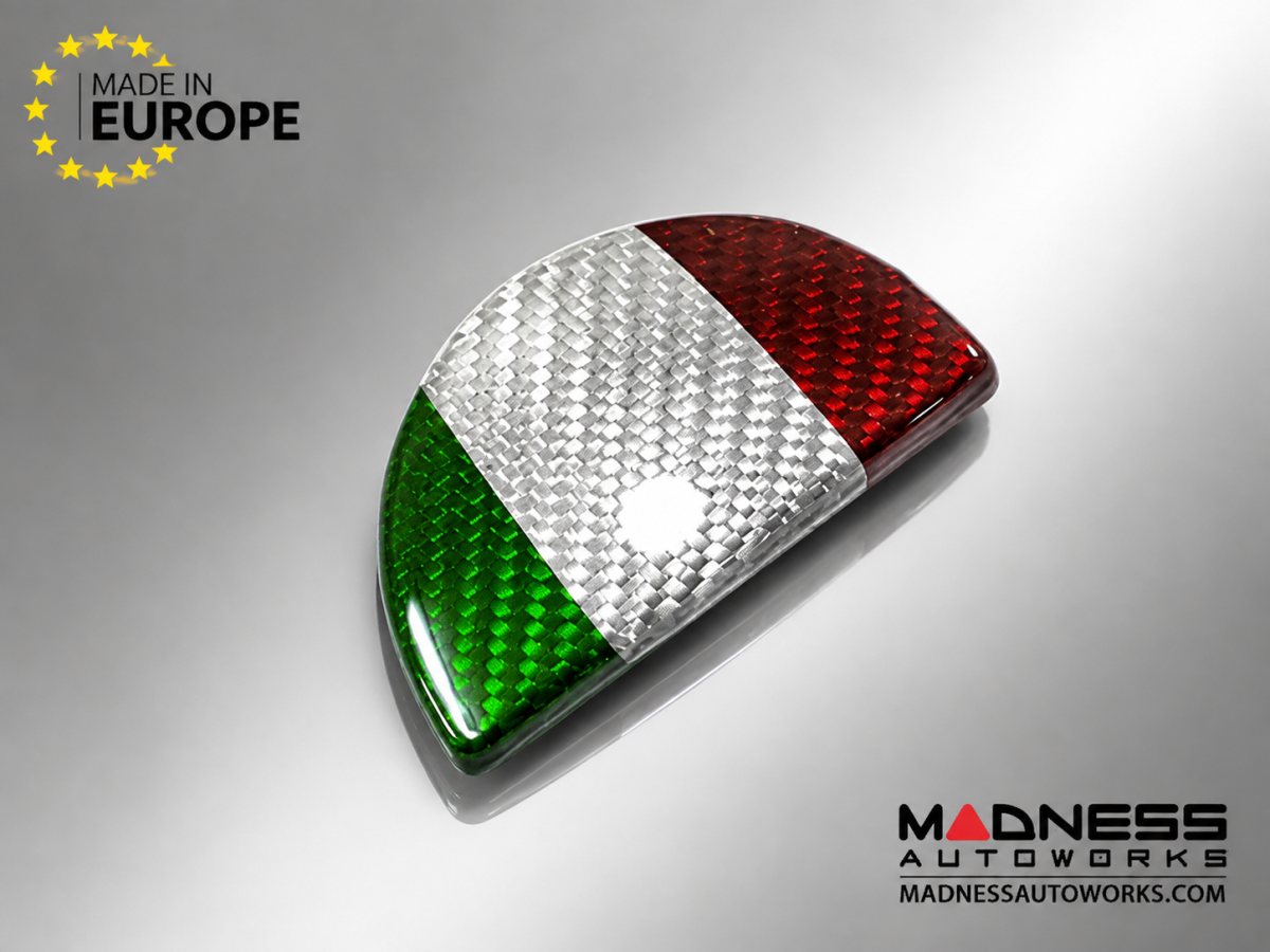 FIAT 500 Glove Box Door Handle Cover - Carbon Fiber - Italian Theme