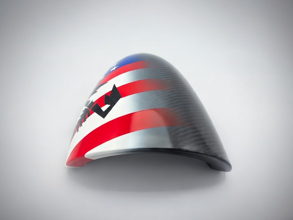 FIAT 500 Instrument Cover - Carbon Fiber - American Flag w/ Black Scorpion 