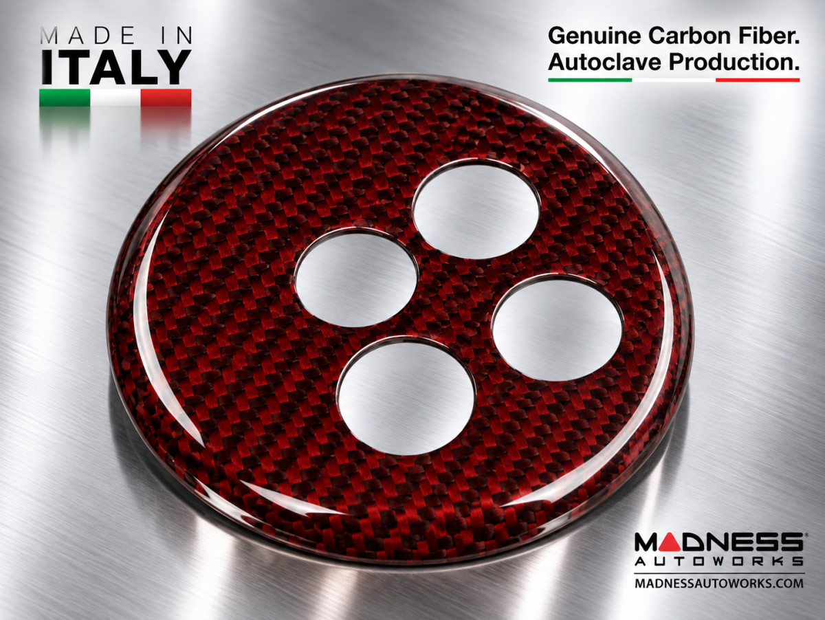 FIAT 500 Gear Panel in Carbon Fiber - Dark Red Candy
