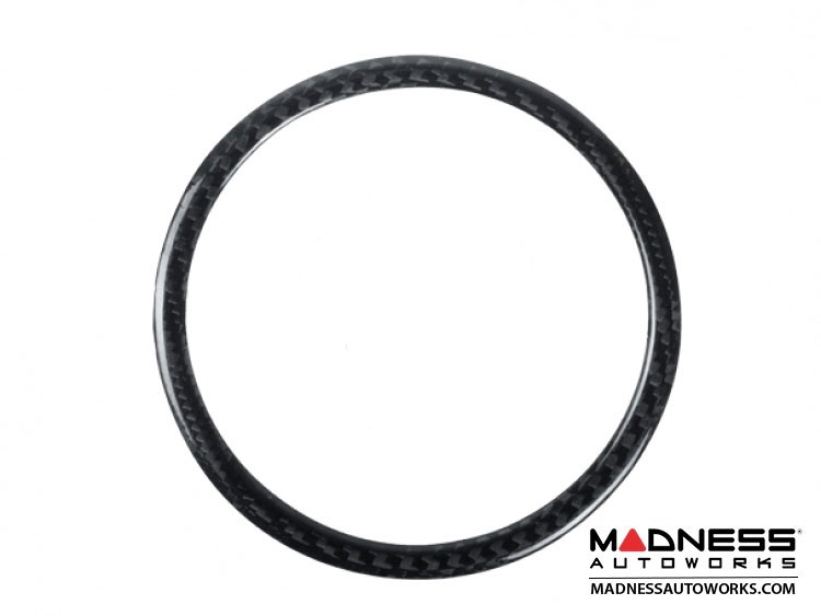 FIAT 500 Steering Wheel Center Trim - Large Ring Trim - Carbon Fiber
