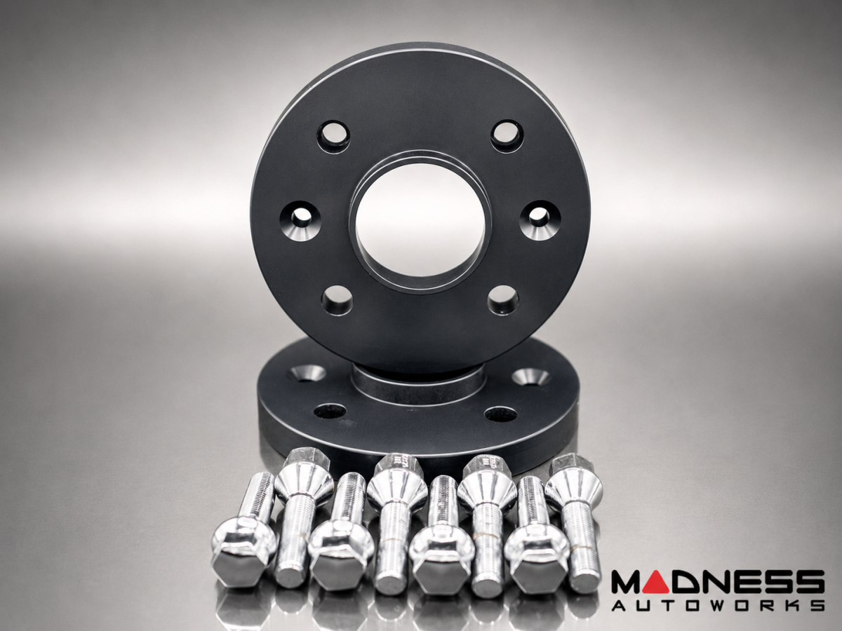 FIAT 500 Wheel Spacers - MADNESS - 16mm - set of 2 w/ extended bolts