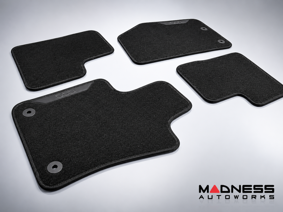 FIAT 500X Floor Mats - Premium Carpet - MOPAR- Front + Rear Set - Black