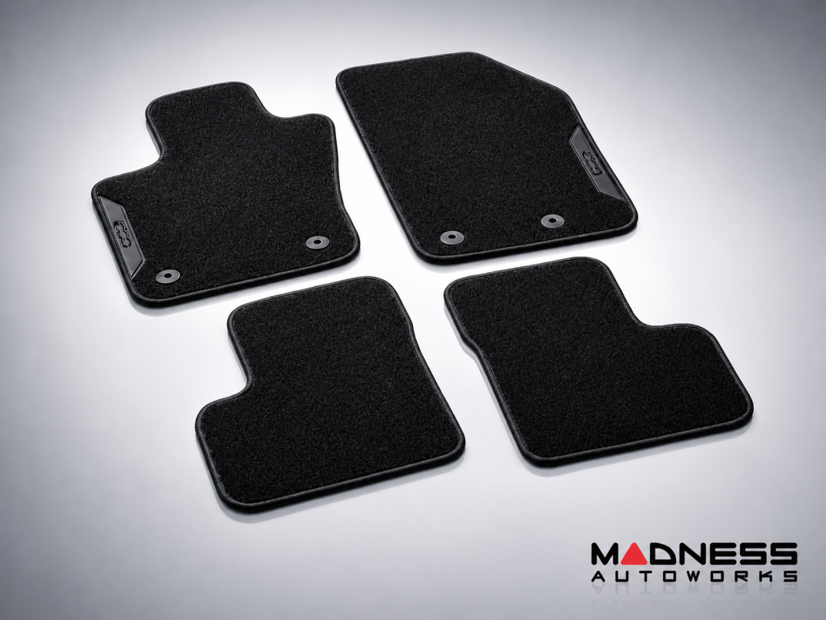 FIAT 500X Floor Mats - Premium Carpet - MOPAR- Front + Rear Set - Black