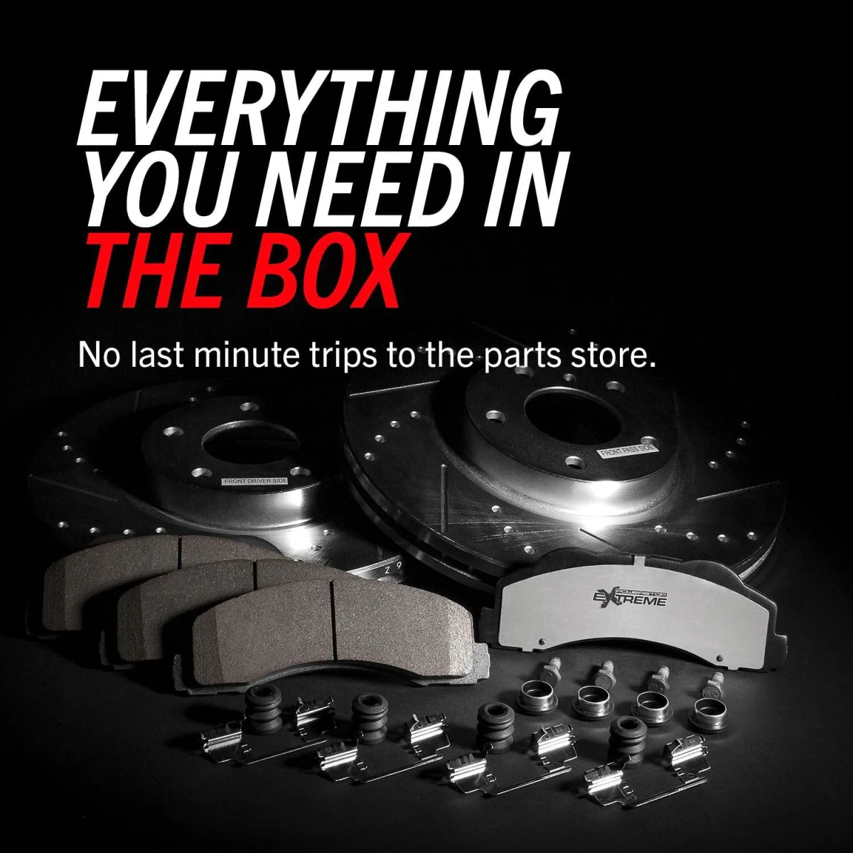 Fiat 500X Brake Kit - Front + Rear - PowerStop - Drilled & Slotted Rotors + Carbon-Fiber Ceramic Pads 