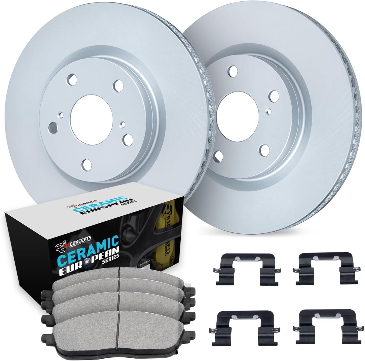 Fiat 500X Brake Kit - Front - R1 Concepts - Carbon Coated Rotors + Euro Ceramic Pads - `15-`23
