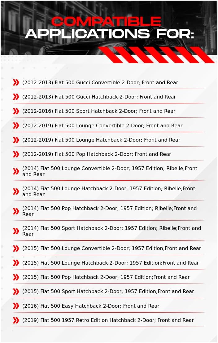 Fiat 500 Brake Kit - Front + Rear - R1 Concepts - eLine Series Blank Rotors + Ceramic Pads