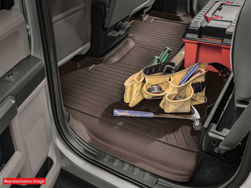 Fiat 500 Floor Mat Set - Rear - WeatherTech - FloorLiner DigitalFit - Tan - `14-`19