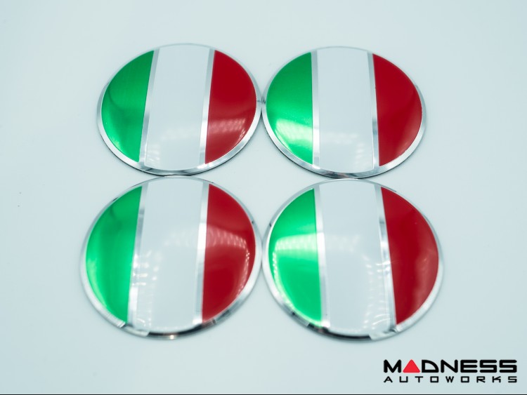 Wheel Center Caps - set of 4 - Italian Flag - 60mm 