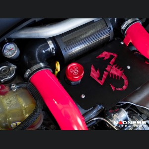 FIAT 500 Oil Cap - CFP - Red Anodized Billet - w/ Scorpion Logo