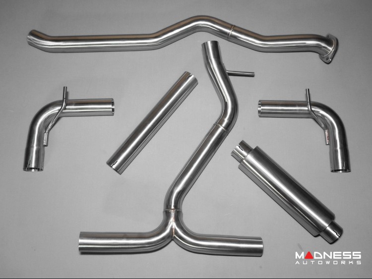 FIAT 124 Performance Exhaust by MADNESS - Lusso - Dual Exit w/ Carbon Fiber Quad Tips V3