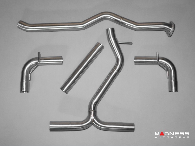 FIAT 124 Performance Exhaust by MADNESS - Monza - Dual Exit w/ Carbon Fiber Quad Tips V2