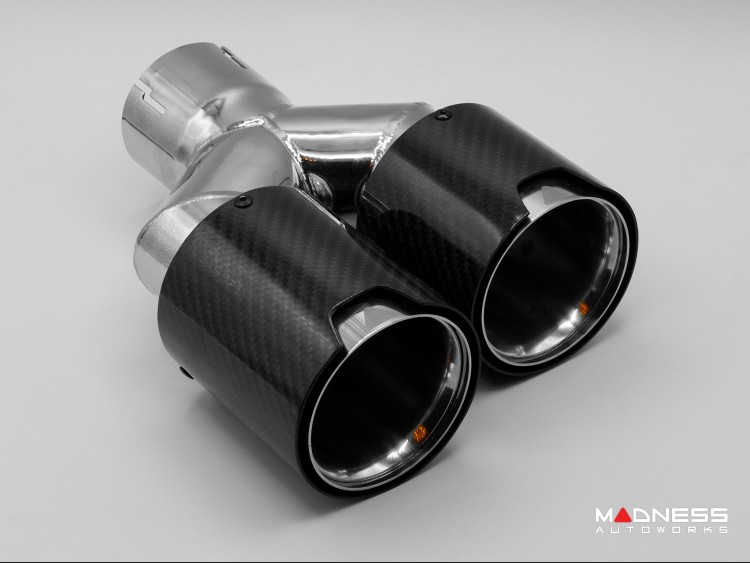 FIAT 124 Performance Exhaust by MADNESS - Lusso - Dual Exit w/ Carbon Fiber Quad Tips V2