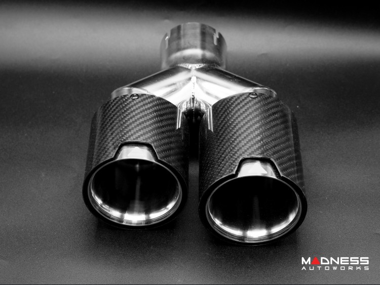 FIAT 124 Performance Exhaust by MADNESS - Monza - Dual Exit w/ Carbon Fiber Quad Tips V3