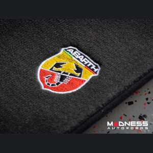 FIAT 124 Floor Mats - Black Carpet w/ ABARTH Crest