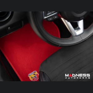 FIAT 124 Floor Mat Set - Red Carpet w/ ABARTH Crest