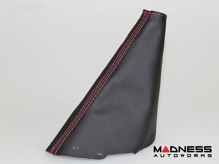 FIAT 124 Spider Gear Shift / eBrake Boot Kit - Black Leather w/ Red Stitching