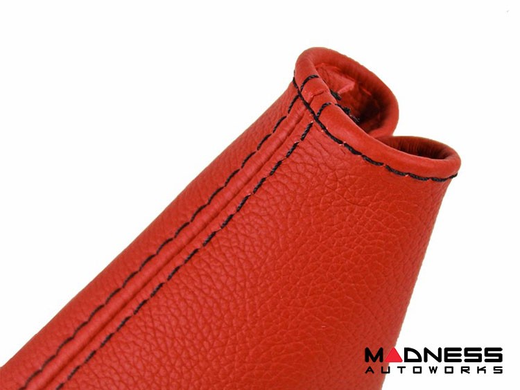 FIAT 124 Spider eBrake Boot Red Leather w/ Black Stitching