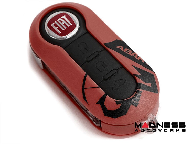 FIAT 500 Key Cover - Red w/ Black Scorpion Logo