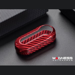 FIAT 500 Key Fob Cover - Carbon Fiber - T-Carbon - Ruby Red