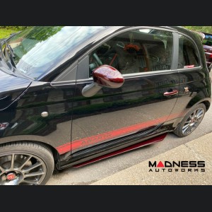 FIAT 500 Door Handles - Carbon Fiber - Red Candy