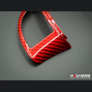 FIAT 500 Steering Wheel Trim Set - 2 pieces - Carbon Fiber - Red Pearl Finish