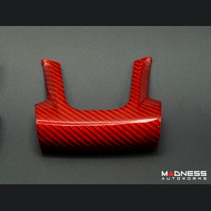 FIAT 500 Steering Wheel Trim Set - 2 pieces - Bottom Trim - Carbon Fiber Red Pearl Finish