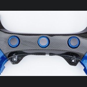 FIAT 500 Custom Dashboard - Carbon Fiber - Two Tone w/ Blue Pearl Finish