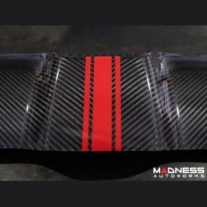 FIAT 500 Rear Diffuser - Carbon Fiber - Red Racing Stripe w/ White Scorpion