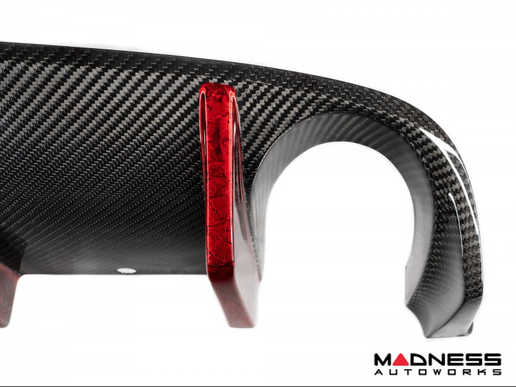 FIAT 500 Rear Diffuser in Carbon Fiber - Estremo Aerography - Red Candy