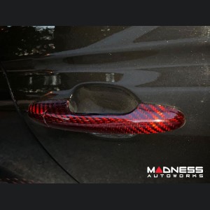 FIAT 500 Door Handles - Carbon Fiber - Red Candy