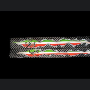 FIAT 500 Door Sills - Carbon Fiber - Italian Flag Exposed