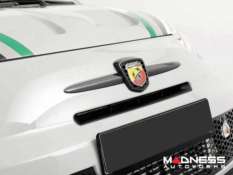 FIAT 500 ABARTH Front Emblem Cover - Carbon Fiber - Red Candy