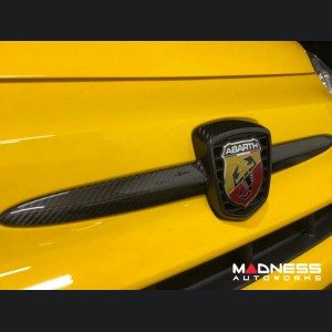 FIAT 500 ABARTH Front Emblem Cover - Carbon Fiber - Red Candy