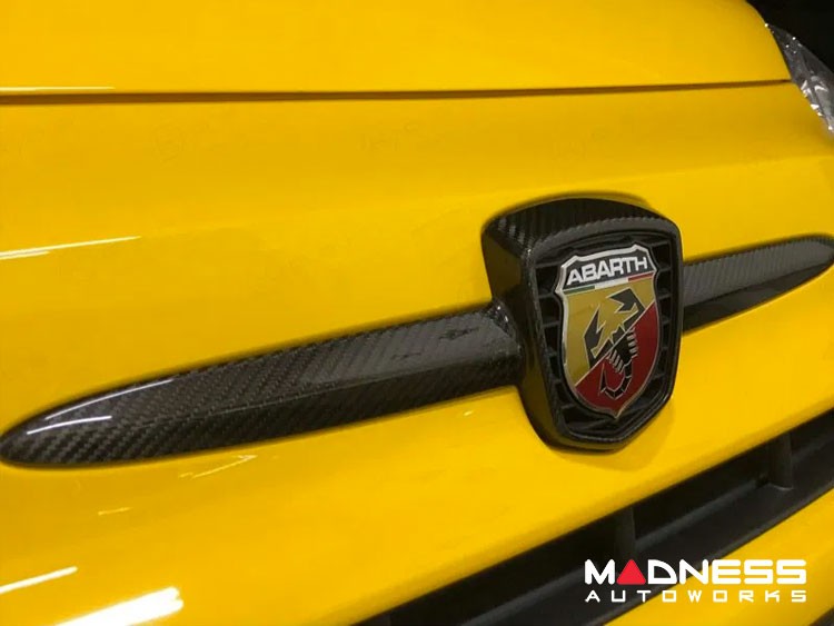 FIAT 500 ABARTH Front Emblem Cover - Carbon Fiber - Matte