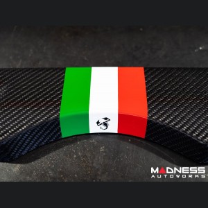FIAT 500 Parcel Shelf - Carbon Fiber - Italian Racing Stripe w/ Black Scorpion  