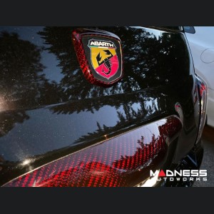FIAT 500 ABARTH Rear Emblem - Carbon Fiber - Brandywine Red