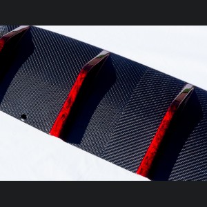 FIAT 500 Rear Diffuser in Carbon Fiber - Estremo Aerography - Red Candy