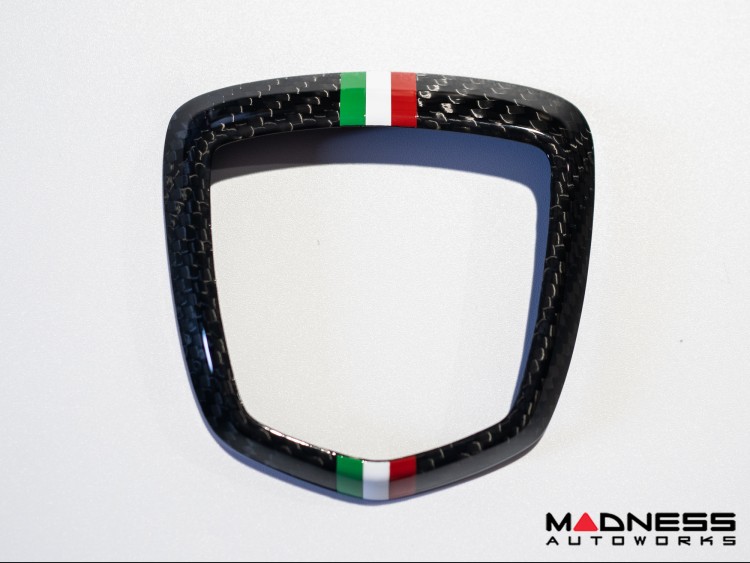 FIAT 500 ABARTH Rear Emblem Trim - Carbon Fiber - Italian Racing Stripe
