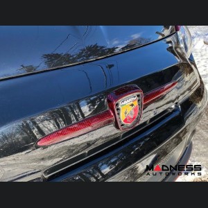 FIAT 500 ABARTH Front Emblem Cover - Carbon Fiber - Brandywine Red