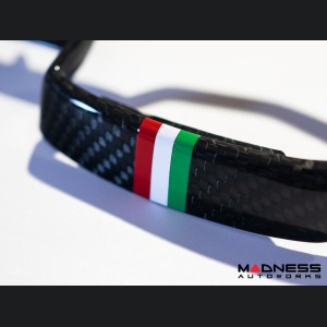 FIAT 500 ABARTH Front Emblem in Carbon Fiber - Italian Racing Stripe