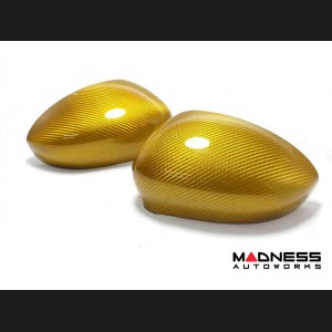 FIAT 500 Mirror Covers - Carbon Fiber - Yellow Candy