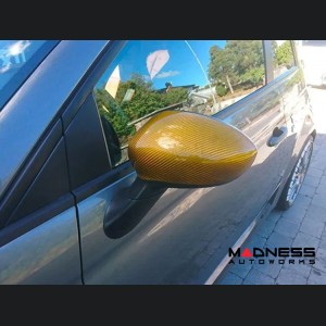 FIAT 500 Mirror Covers - Carbon Fiber - Yellow Candy