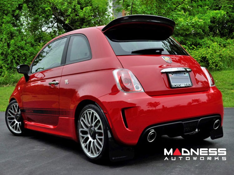 FIAT 500 Mud Flaps by Rally Armor - Red w/ White Logo