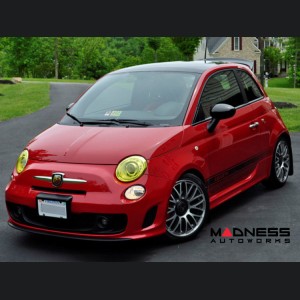 FIAT 500 Mud Flaps by Rally Armor - Red w/ White Logo
