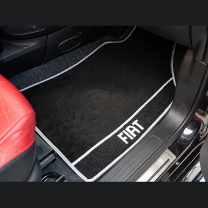 FIAT 500 Floor Mats - FIAT Logo w/ White Details