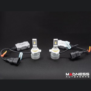 Fiat 500 LED High/Low Beam Headlight Bulbs (set of 2) - 9012 - w/ Adapter Harness - Arc Lighting Tiny Monster