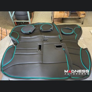 FIAT 500L Seat Covers - Rear Seats Only - Custom Neoprene Design - Teal Piping - open box