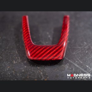 FIAT 500 ABARTH Steering Wheel Trim Set (3 pieces) - Carbon Fiber - Red Candy