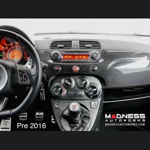 FIAT 500 Custom Dashboard - Carbon Fiber - Red Candy Combo